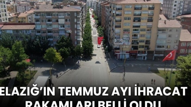 Elazığ Temmuz Ayı İhracat Oranları Belli Oldu