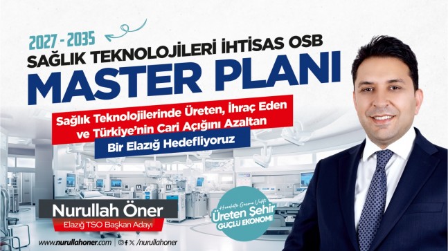 Nurullah Öner’den Elazığ’a Dev Proje: 1.000 Dönümlük Sağlık Teknolojileri OSB
