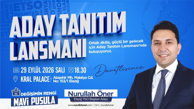 Nurullah Öner, Aday Tanıtım Lansmanını 29 Eylül’de Gerçekleştirecek
